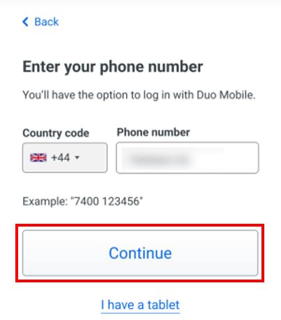 Prompt box to add mobile number